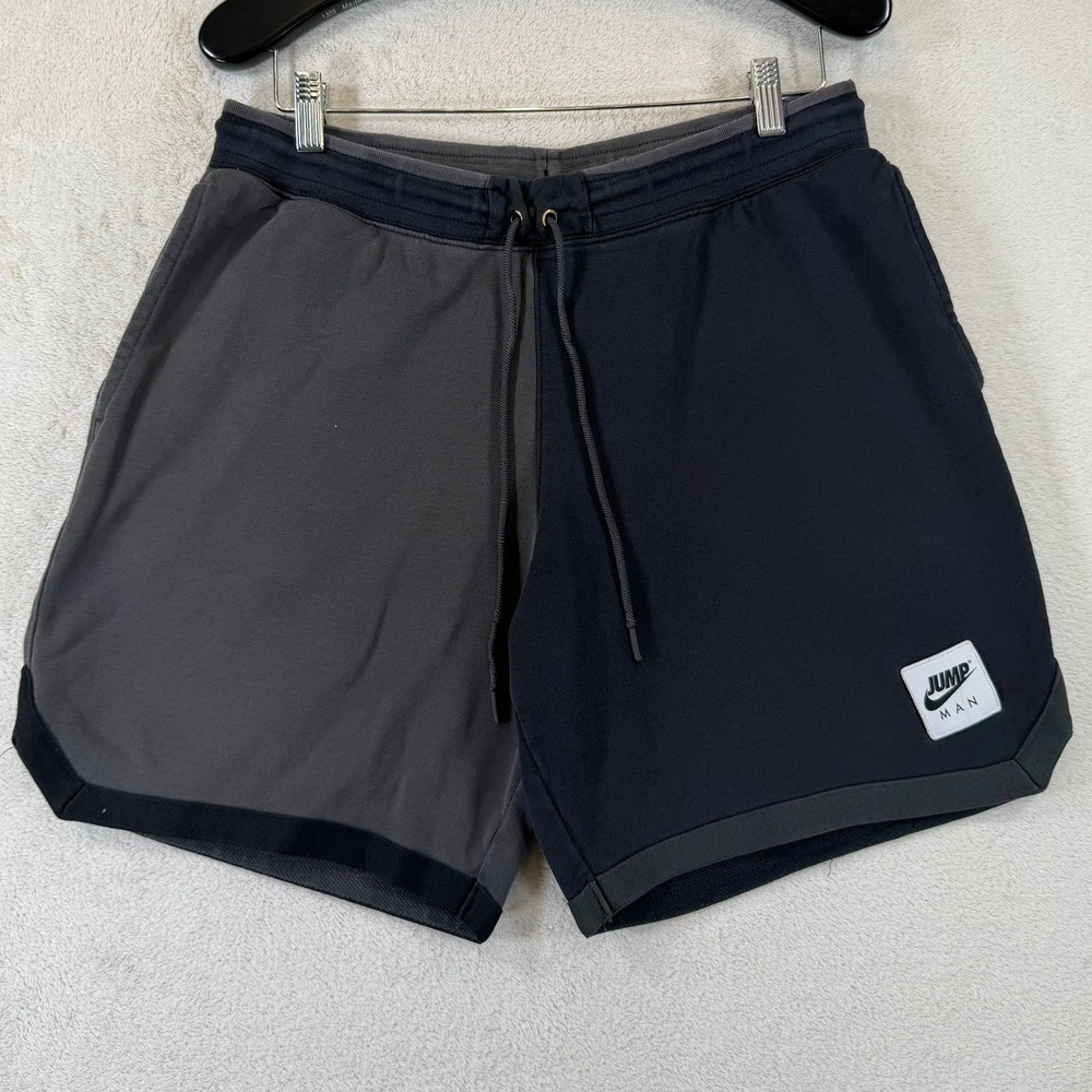 Jordan Jumpman Fleece Shorts Mens Large Black Grey Split Colorblock DC4224-010